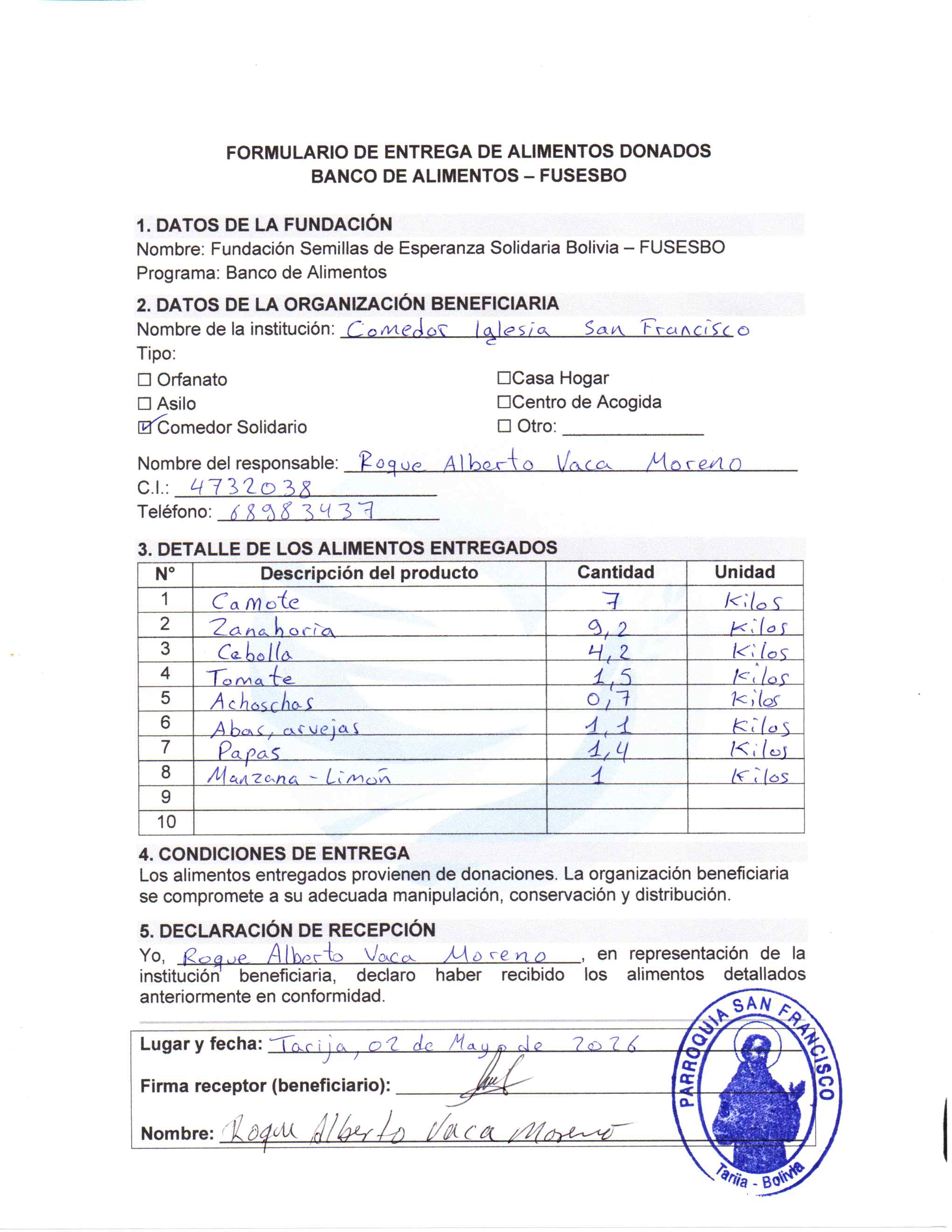 acta de recepcion 2 de mayo